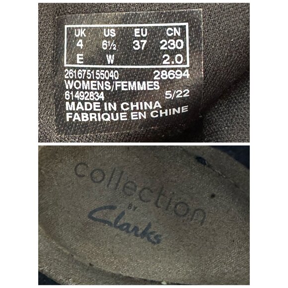 Collection by CLARKS Black Leather Zip-Side Booties Womens SZ 6.5 Slip-on Ankle - Picture 4 of 11